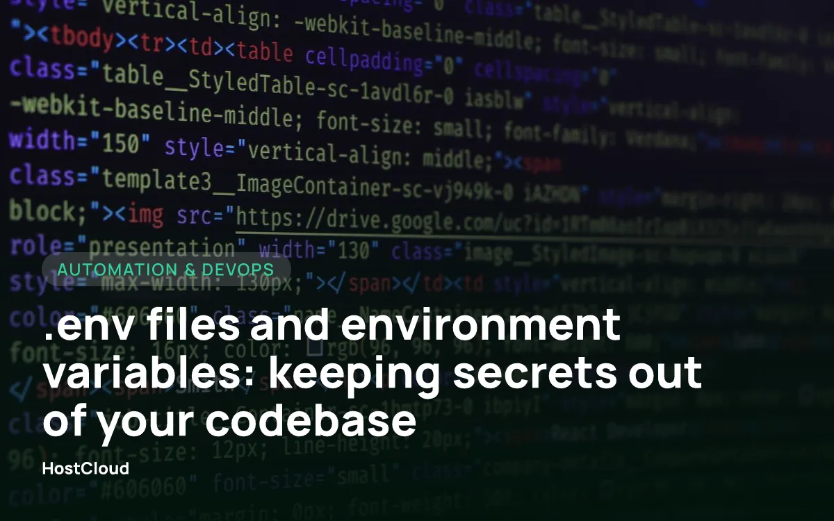 .env files and environment variables: keeping secrets out of your codebase