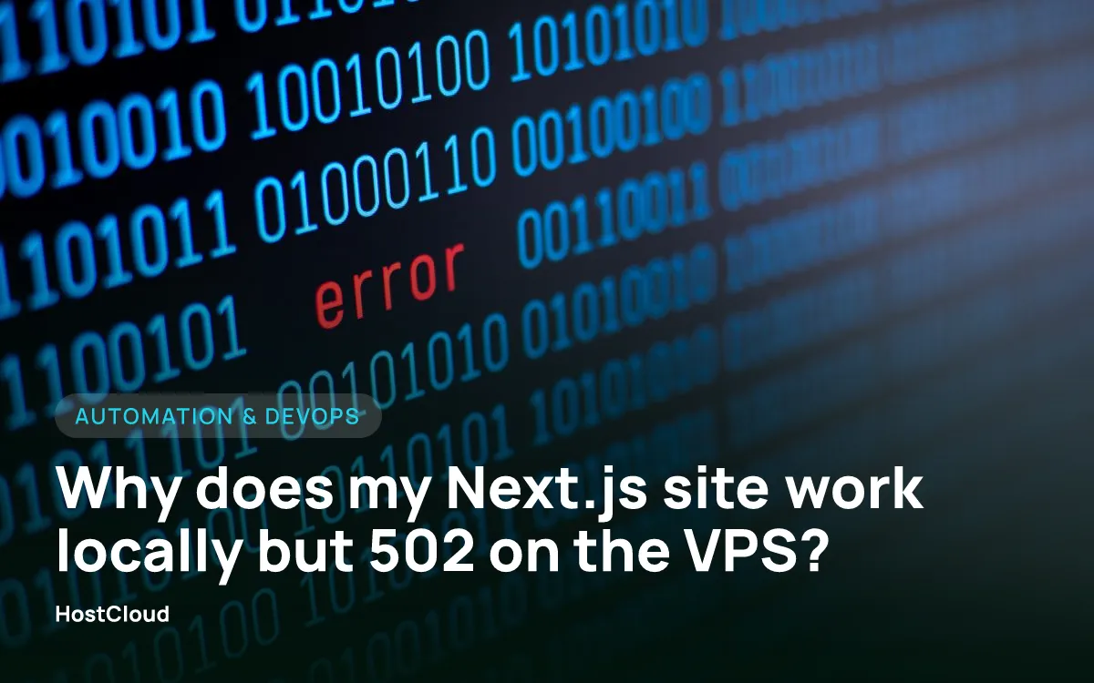 Why does my Next.js site work locally but 502 on the VPS?