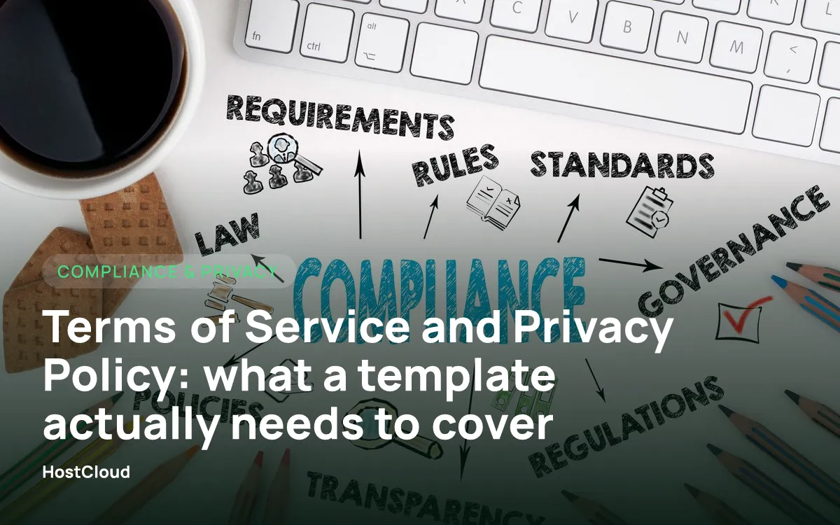 Terms of Service and Privacy Policy: what a template actually needs to cover