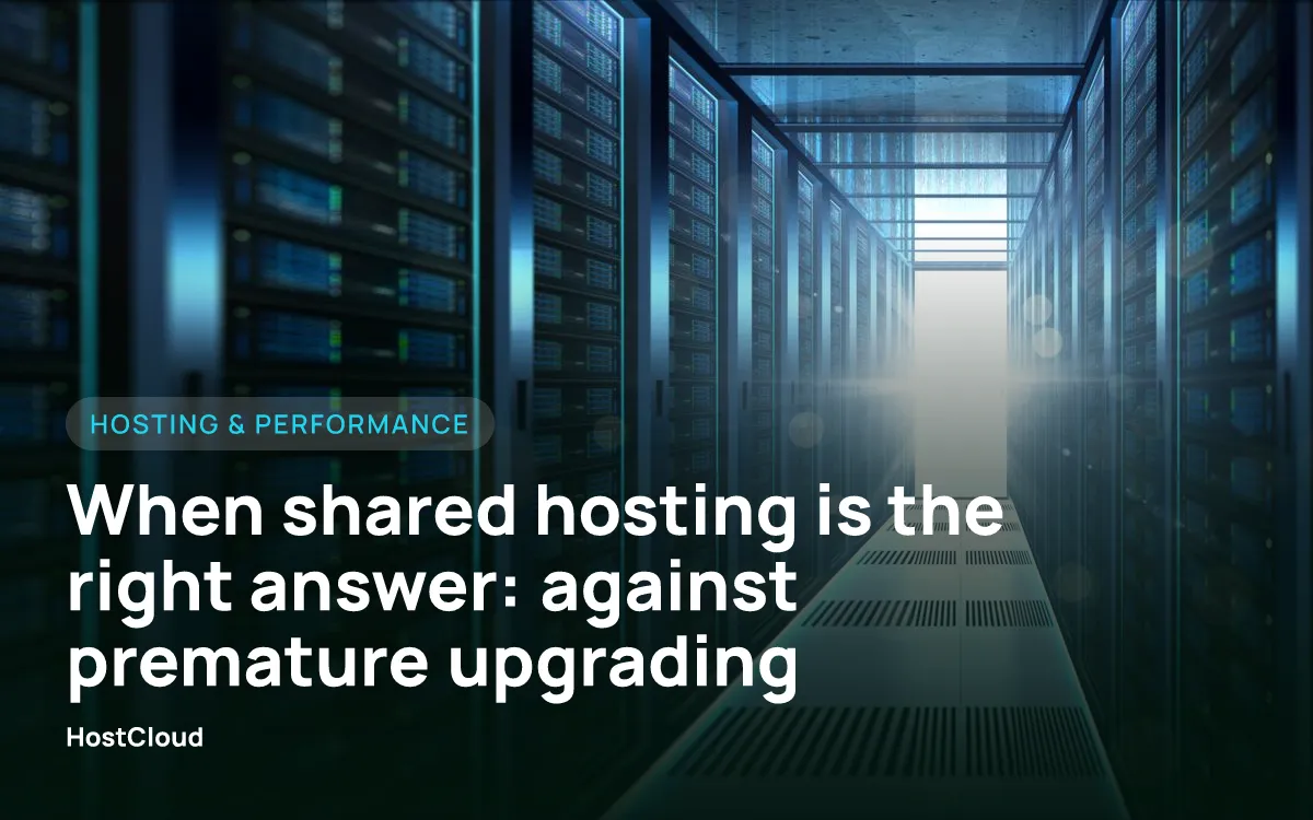 When shared hosting is the right answer: against premature upgrading